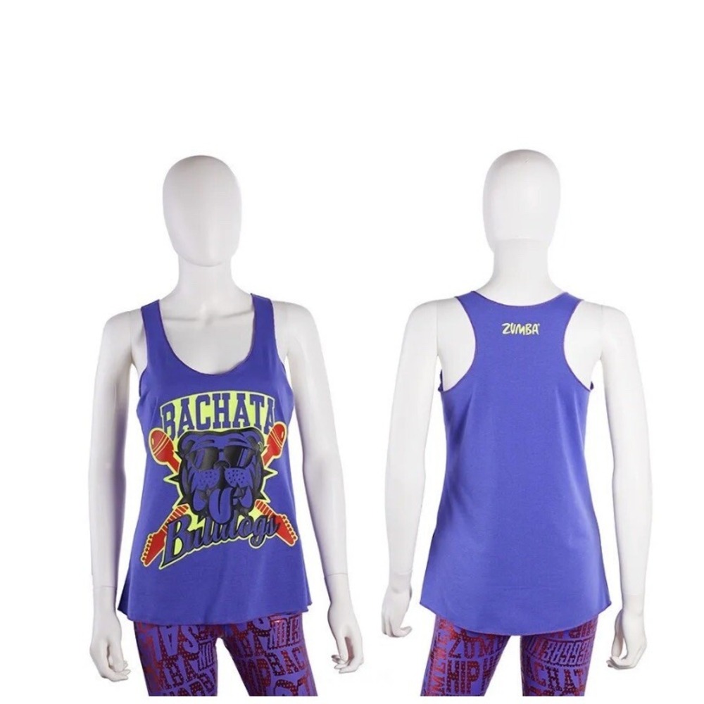Zumba Rhythms Tank Top Adult  Extra Small Purple‎ Pop Bachata Bulldogs Women